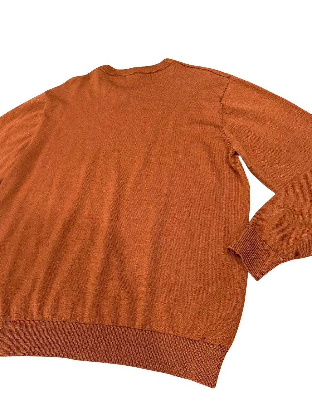🌟 Merino Collection Australian Merino Wool Rust Orange Crewneck Sweater Size XL